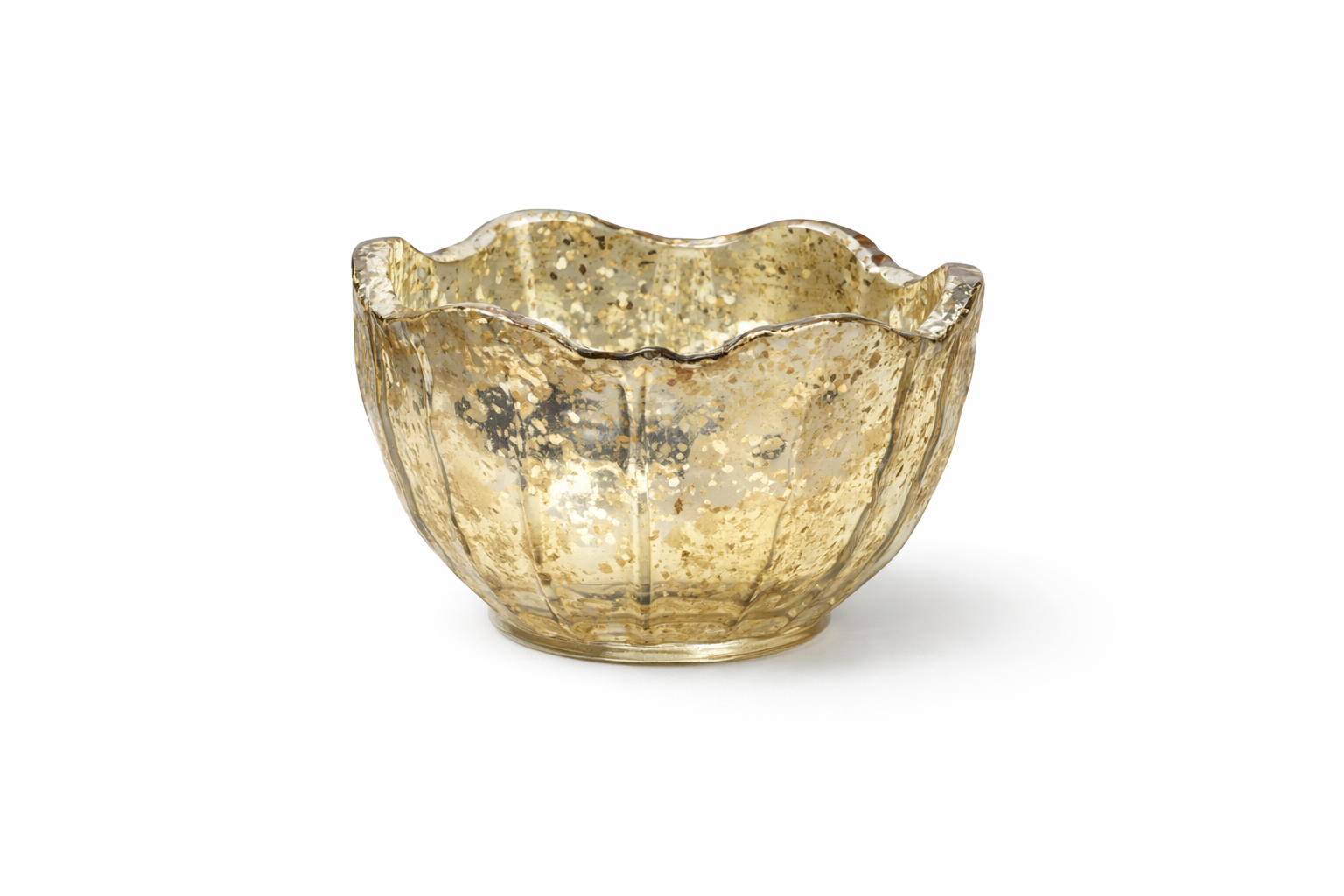 Mercury Glass  Scalloped Votive
