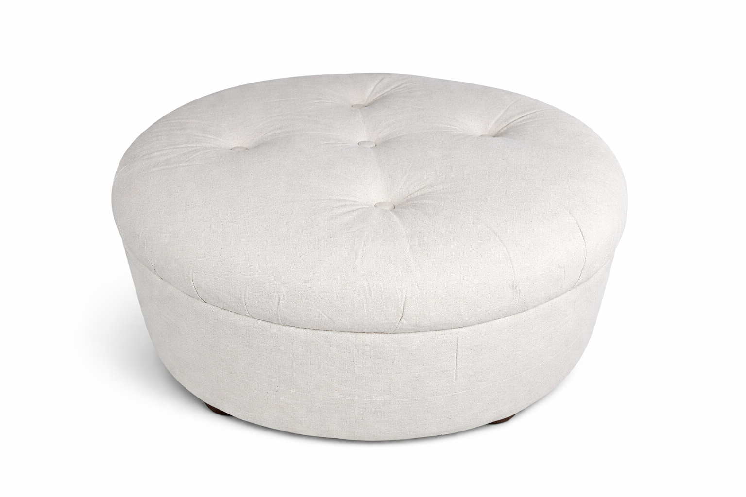 Cream Tufted Ottoman