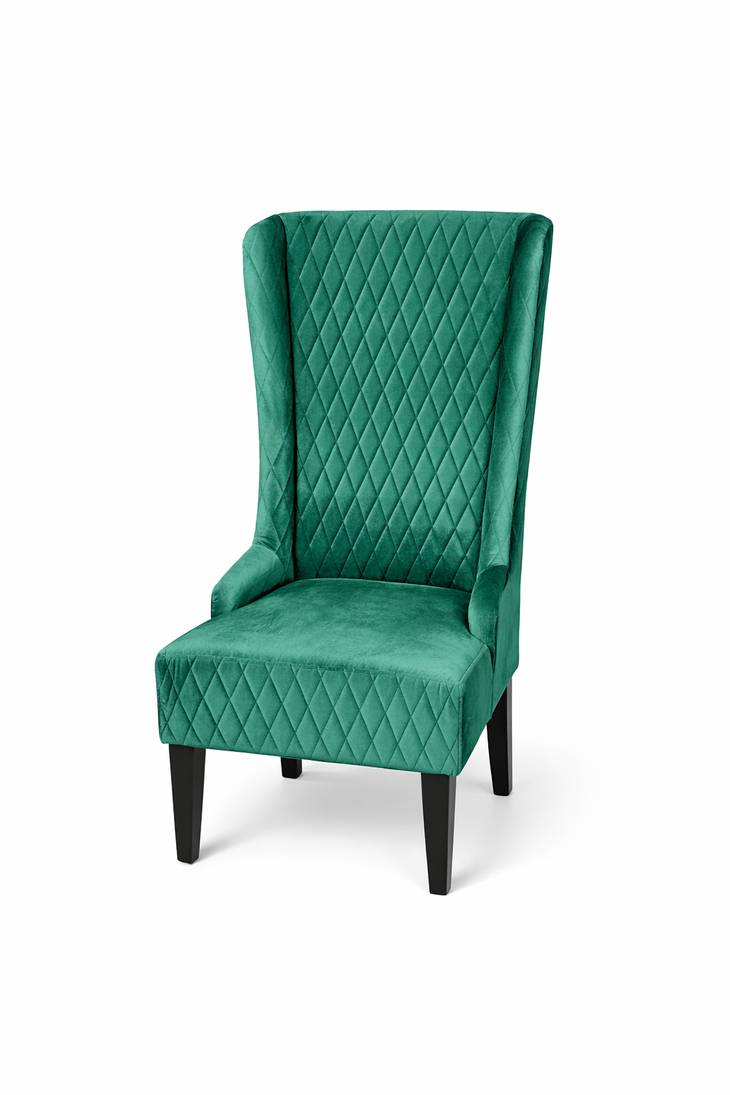 Hunter Green Velvet Wing Back Chair