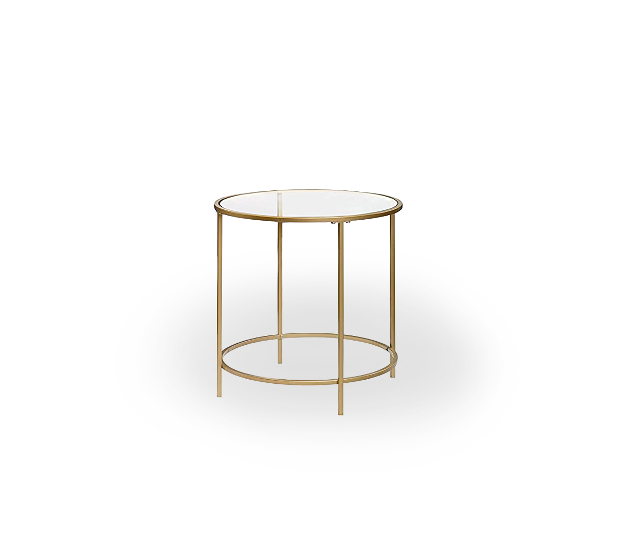 Gold Framed Glass Top End Table