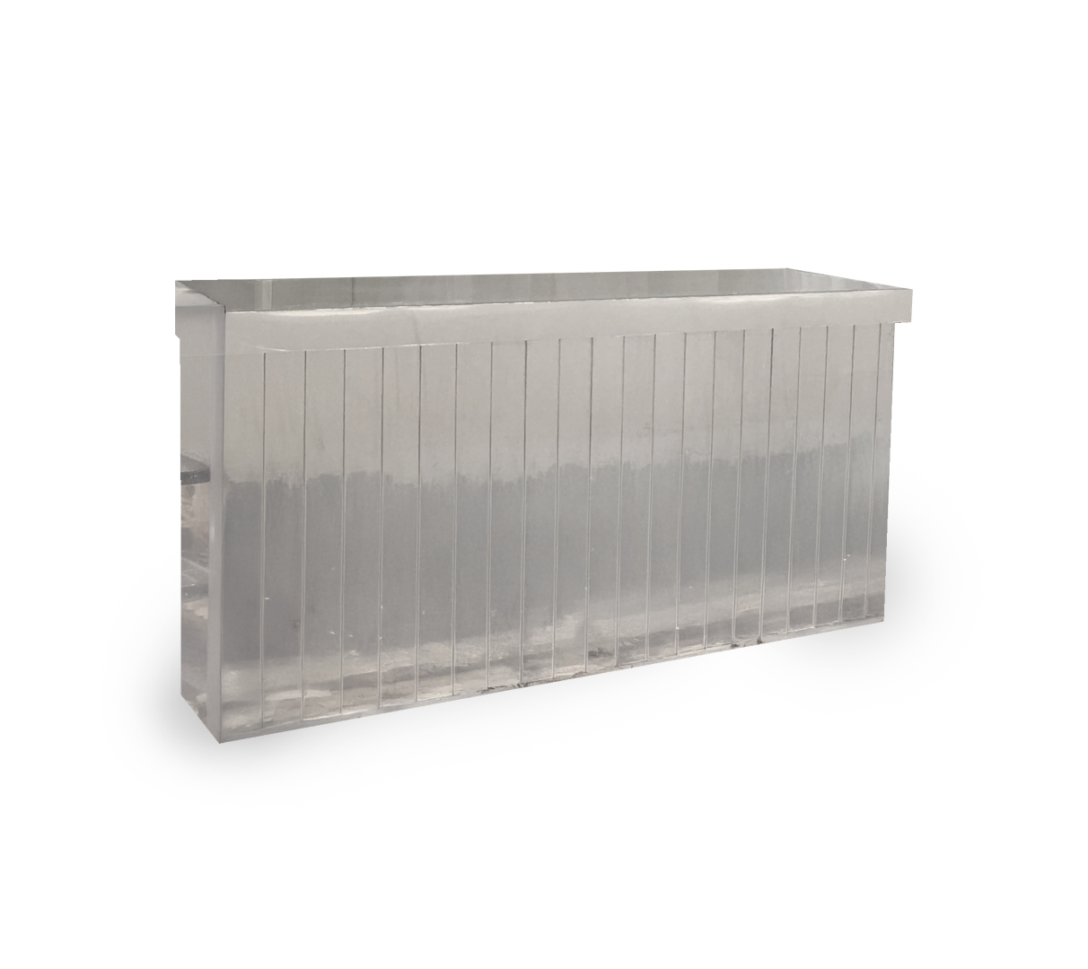 Slatted Silver Mirror Bar